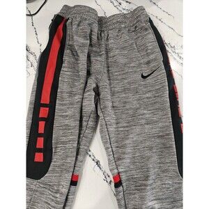 Nike Elite Youth XL Pants Grey Red  Sweatpants Athletic Fit Taper Jogger
